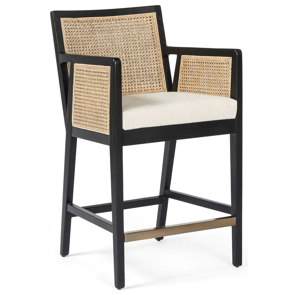 Antonia Cane Counter Chair, Brushed Ebony