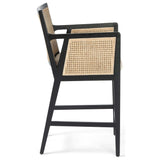 Antonia Cane Counter Chair, Brushed Ebony