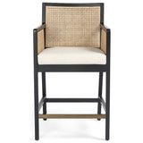 Antonia Cane Counter Chair, Brushed Ebony