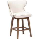 Ariana Swivel Counter Stool, Eastham Khaki/Walnut Legs