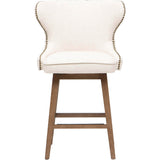 Ariana Swivel Counter Stool, Eastham Khaki/Walnut Legs