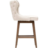 Ariana Swivel Counter Stool, Eastham Khaki/Walnut Legs