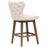 Ariana Swivel Counter Stool, Eastham Khaki/Walnut Legs