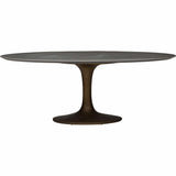 Arielle Dining Table, Grey Top/Brass Base-Furniture - Dining-High Fashion Home