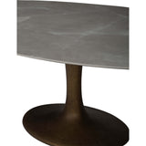 Arielle Dining Table, Grey Top/Brass Base-Furniture - Dining-High Fashion Home