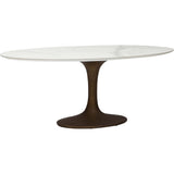 Arielle Dining Table, White Top/Brass Base-Furniture - Dining-High Fashion Home