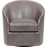 Arlo Leather Swivel Chair, Laguna Dove-Furniture - Chairs-High Fashion Home