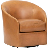 Arlo Leather Swivel Chair, Libby Camel-Furniture - Chairs-High Fashion Home