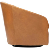 Arlo Leather Swivel Chair, Libby Camel-Furniture - Chairs-High Fashion Home