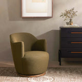 Aurora Swivel Chair, Fiqa Boucle Olive