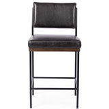 Benton Leather Bar & Counter Stool, Sonoma Black