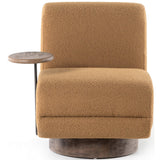 Bronwyn Swivel Chair w/Side Table, Copenhagen Amber-Furniture - Chairs-High Fashion Home