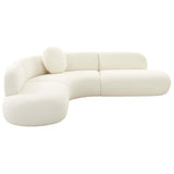 Broohah Sectional, Cream-Furniture - Sofas-High Fashion Home