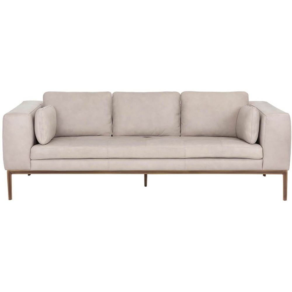 Burr Leather Sofa, Bali Bone-Furniture - Sofas-High Fashion Home