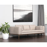 Burr Leather Sofa, Bali Bone-Furniture - Sofas-High Fashion Home