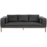 Burr Leather Sofa, Serbia Black-Furniture - Sofas-High Fashion Home