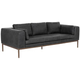 Burr Leather Sofa, Serbia Black-Furniture - Sofas-High Fashion Home