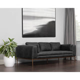 Burr Leather Sofa, Serbia Black-Furniture - Sofas-High Fashion Home