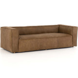 Nola Reverse Stitch Leather Sofa, Natural Washed Sand-Furniture - Sofas-High Fashion Home