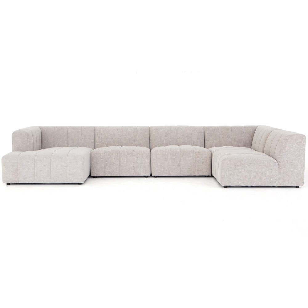 Langham Channeled 5 Piece Sectional, Napa Sandstone-Furniture - Sofas-High Fashion Home