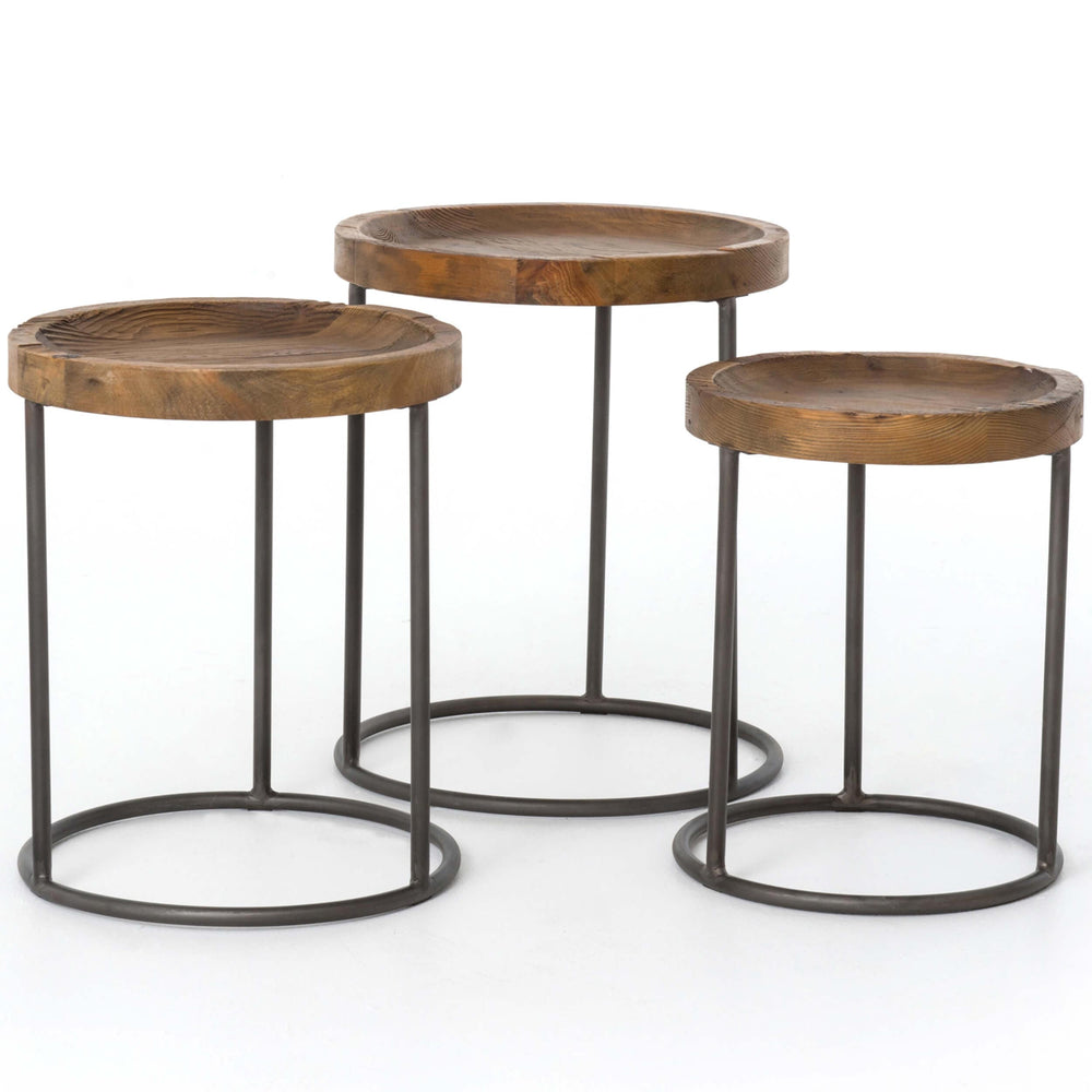 Tristan Nesting Tables, Bleached Pine-Furniture - Accent Tables-High Fashion Home