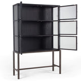 Spencer Curio Cabinet, Drifted Black-Furniture - Storage-High Fashion Home