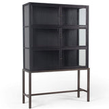 Spencer Curio Cabinet, Drifted Black-Furniture - Storage-High Fashion Home