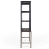 Spencer Curio Cabinet, Drifted Black-Furniture - Storage-High Fashion Home