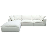 Cali 4 Piece Modular Sectional, Pearl-Furniture - Sofas-High Fashion Home