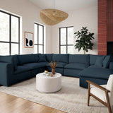 Cali Modular Large Chaise Sectional, Navy-Furniture - Sofas-High Fashion Home