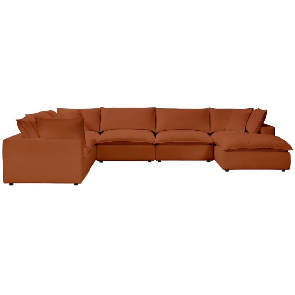 Cali Modular Large Chaise Sectional, Rust-Furniture - Sofas-High Fashion Home