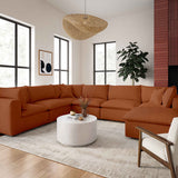 Cali Modular Large Chaise Sectional, Rust-Furniture - Sofas-High Fashion Home