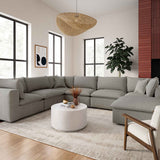 Cali Modular Large Chaise Sectional, Slate-Furniture - Sofas-High Fashion Home