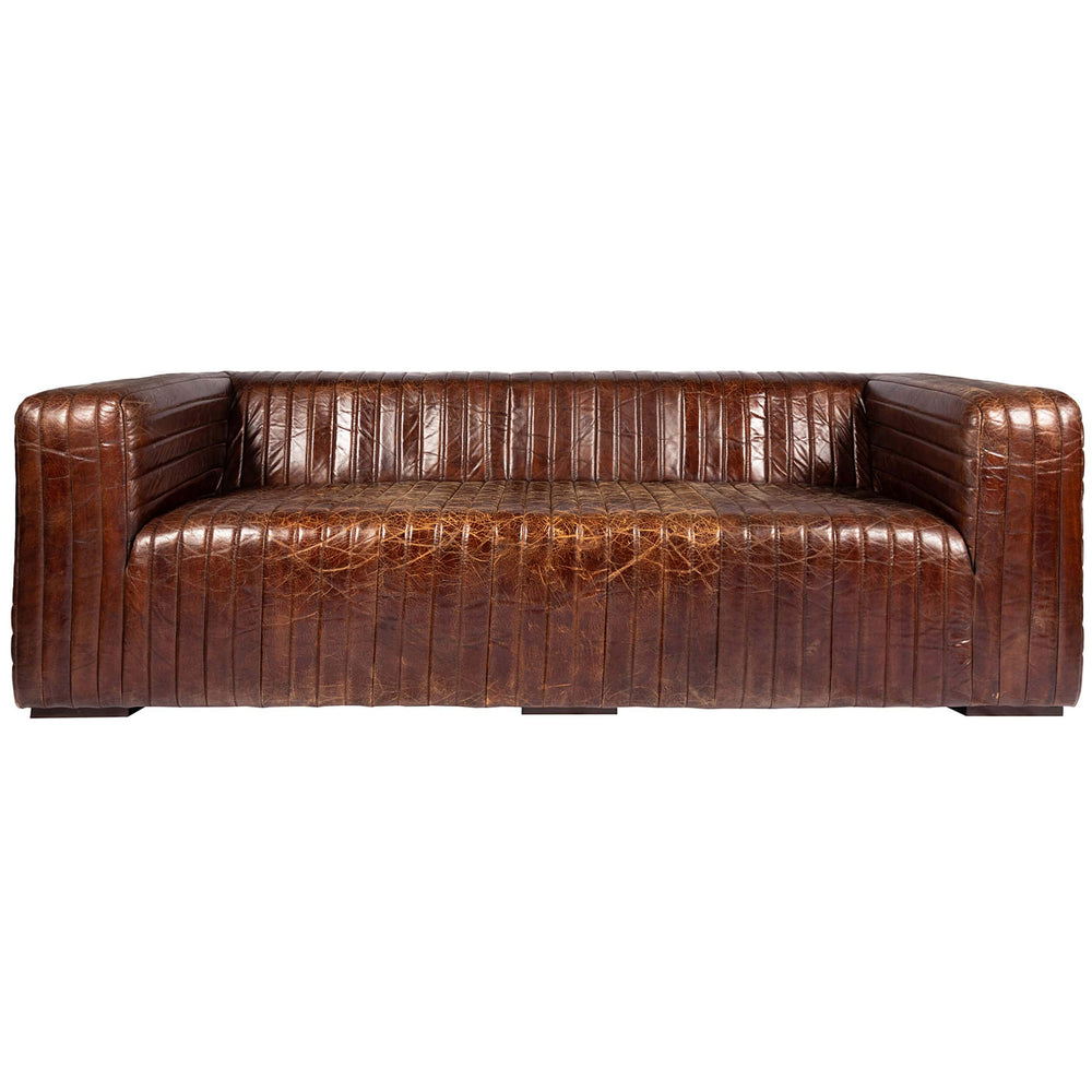 Castle Leather Sofa, Dark Brown