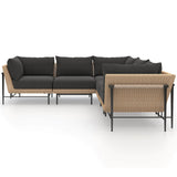 Cavan 5 Piece Outdoor Sectional, Charcoal