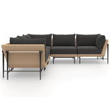 Cavan 5 Piece Outdoor Sectional, Charcoal