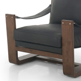 Cesar Leather Chair, Carson Black-Furniture - Chairs-High Fashion Home