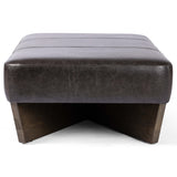 Chaz Large Leather Ottoman, Sonoma Black