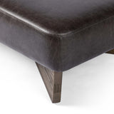 Chaz Large Leather Ottoman, Sonoma Black