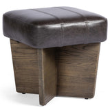 Chaz Leather Ottoman, Sonoma Black