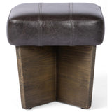 Chaz Leather Ottoman, Sonoma Black