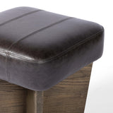 Chaz Leather Ottoman, Sonoma Black