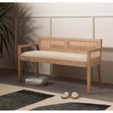 Clarita Bench, White Wash-Furniture - Chairs-High Fashion Home