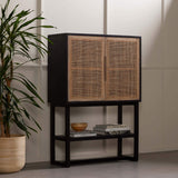 Clarita Cabinet, Black-Furniture - Storage-High Fashion Home