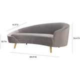 Cleopatra Sofa, Grey-Furniture - Sofas-High Fashion Home