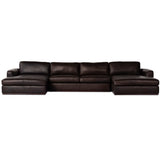 Colt 3 Piece Leather U Sectional, Heirloom Cigar