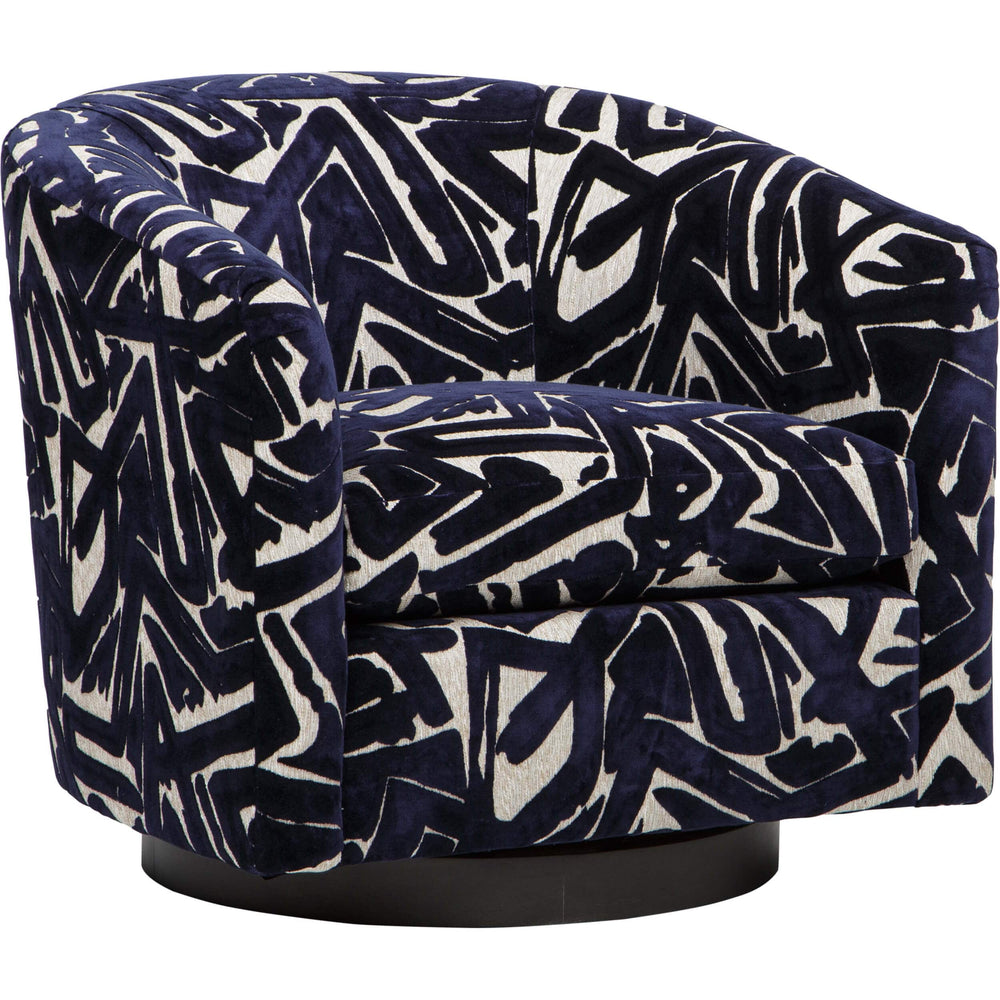 Coltrane Swivel Chair, ACDC Indigo-Furniture - Chairs-High Fashion Home