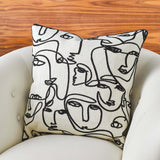 Congregation Pillow, Ivory/Black-Accessories-High Fashion Home