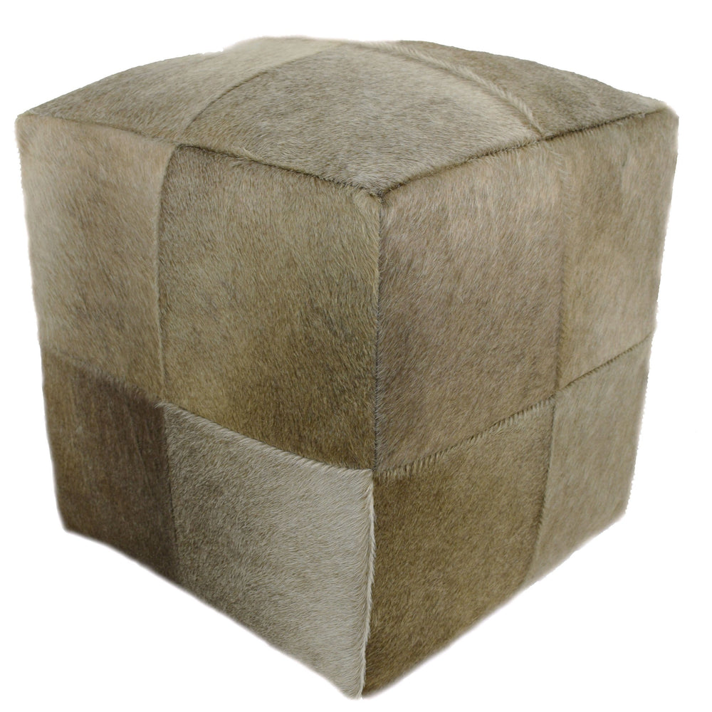 Cowhide Pouf, Dark Champagne - Furniture - Chairs - High Fashion Home