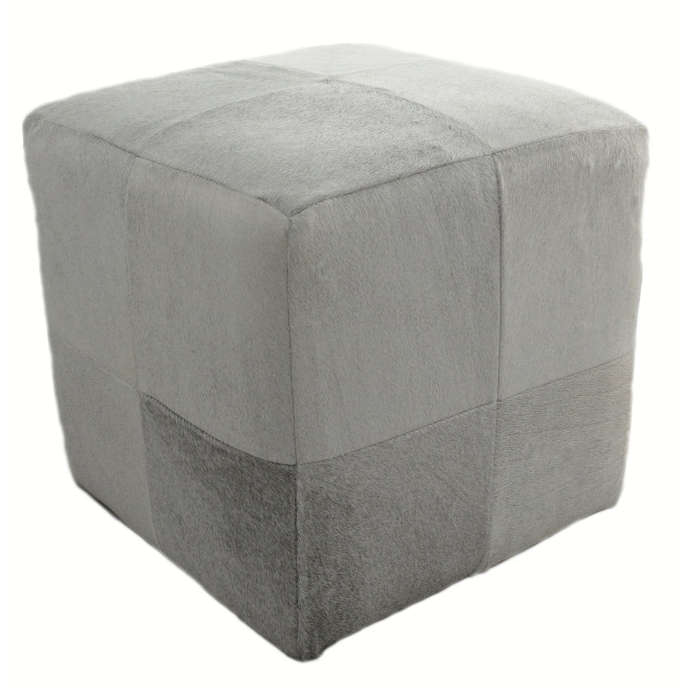 Cowhide Pouf, Grey - Furniture - Chairs - High Fashion Home